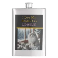 Ragdoll Cat Frosty Feline: Ragdoll Winter Charm Flask