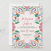 Mexican Floral Fiesta Colorful Boda Wedding Invitation
