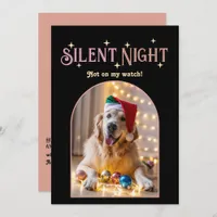 Glam Night Funny Pet Dog Christmas Photo Holiday Card