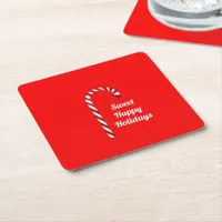 Candy Cane Sweet Holidays Pulp Board Coasters