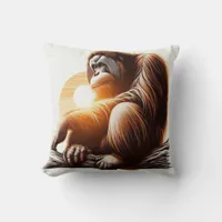 Jungle Harmony: Orangutan-Inspired  Throw Pillow