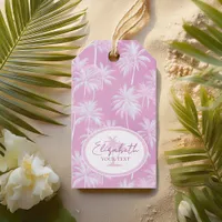 Hawaiian Palm Tree Silhouette Pattern Plum ID1093 Gift Tags