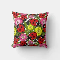 Ladybug Ladybird Cute Childrens Nursery Throw Pillow