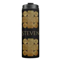 Celtic Knotwork Cross Personalized Thermal Tumbler