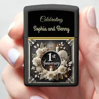 Celebrating a Beautiful First Anniversary Together Zippo Lighter