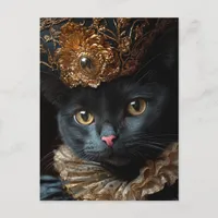 A Beautiful Royal Black Cat  Postcard