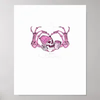 Halloween Skull Heart Hands Skeleton Beanie Design Poster