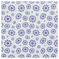 Hampton's Style Blue White Abstract Floral Pattern Fabric