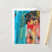 A Happy Vintage Couple Date Night and Drinks Postcard