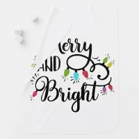 merry and bright holiday lights swaddle blanket