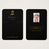 Logo black gold earring jewelry photo display card