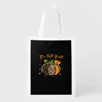 It’s Fall Y’all Pumpkin Leopard Nurse Halloween  Grocery Bag