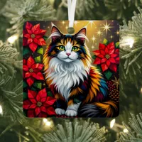 Whimsical Festive Cats Christmas Personalized Metal Ornament