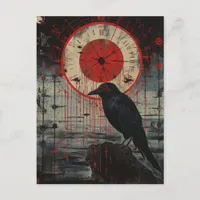 A Raven With Clock Postcard