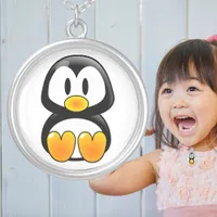 Adorable Baby Penguin Cartoon Cute Animal Silver Plated Necklace
