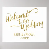 Brush Calligraphy Wedding Welcome Sign | Gold