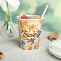 Maple Leaves Thankful Thanksgiving Brunch Dinner Paper Cups