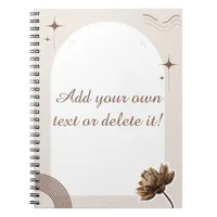Brown Minimalist Boho Notes Customizable Notebook