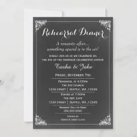 Elegant Vintage Chalk Rustic Rehearsal Dinner  Invitation