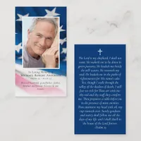 Luxury Flag Photo Memorial Prayer Card