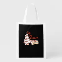 Funny Tis The Season Design Christmas Tree Grocery Bag