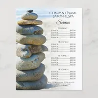 Rock Stack Cairn Spa Salon Services Menu Flyer