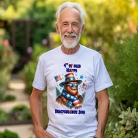 Stylish Bigfoot Rocking American Independence Day T-Shirt