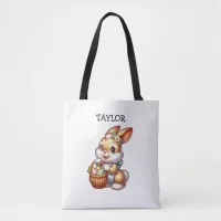 Personalized Vintage Easter Bunny For him or her Tote Bag