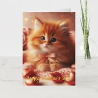 Beautiful Valentine Kitten Postcard