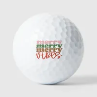 Merry Vibes Retro Groovy Christmas Holidays Golf Balls