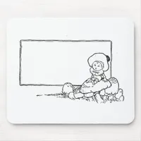 Boy on Mushroom Mouse Pad