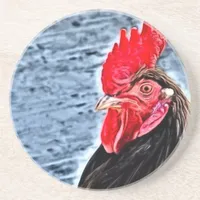 Rooster Digital Art Drink Coaster
