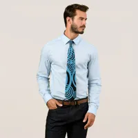 Hypnotizing circles - blue neck tie