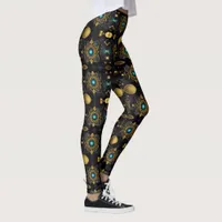 Aztec art,  vibrant, reflecting the culture leggings