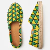 Abstract Green and Yellow Pattern Espadrilles