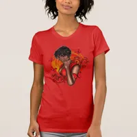 Vibrant Black Aries Diva with Dynamic Energy T-Shirt