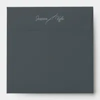 Dark Gray Slate solid Stationery Colored Envelope