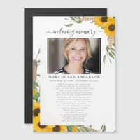 Sunflower Photo In Loving Memory Funeral Poem Card