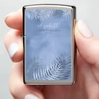 Lush Palm Leaf Bridesmaid Windsor Blue ID956 Zippo Lighter