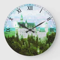 Neuschwanstein Castle - Fairy Dust Photo Edit Large Clock