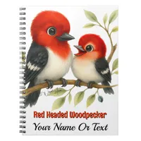 Feisty Red-headed Woodpecker Notebook