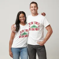 Tis the Season Retro Groovy Christmas Holidays Tri-Blend Shirt