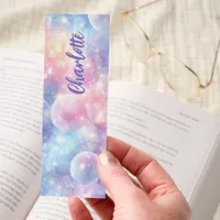 Pastel Bubbles Glitter Sparkle Personalized Bookmarks