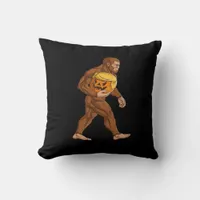 Bigfoot Halloween Trumpkin Pumpkin Classic Throw Pillow