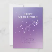 Zodiac Sign Pisces Lavender Flat Card