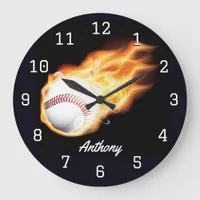 Baseball Boy's Room Personalized Large Clock