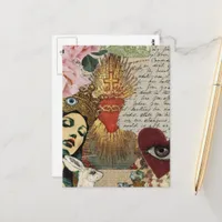 Mary Mixed Media Collage Postcard