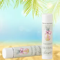 Bridal Shower pink bow pineapple sage green Lip Balm