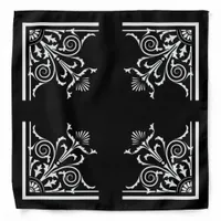 Dramatic Vintage Black and White Bandana