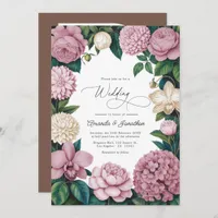 Petal Pink, Ballet Rose & Soft Linen Wedding Invitation